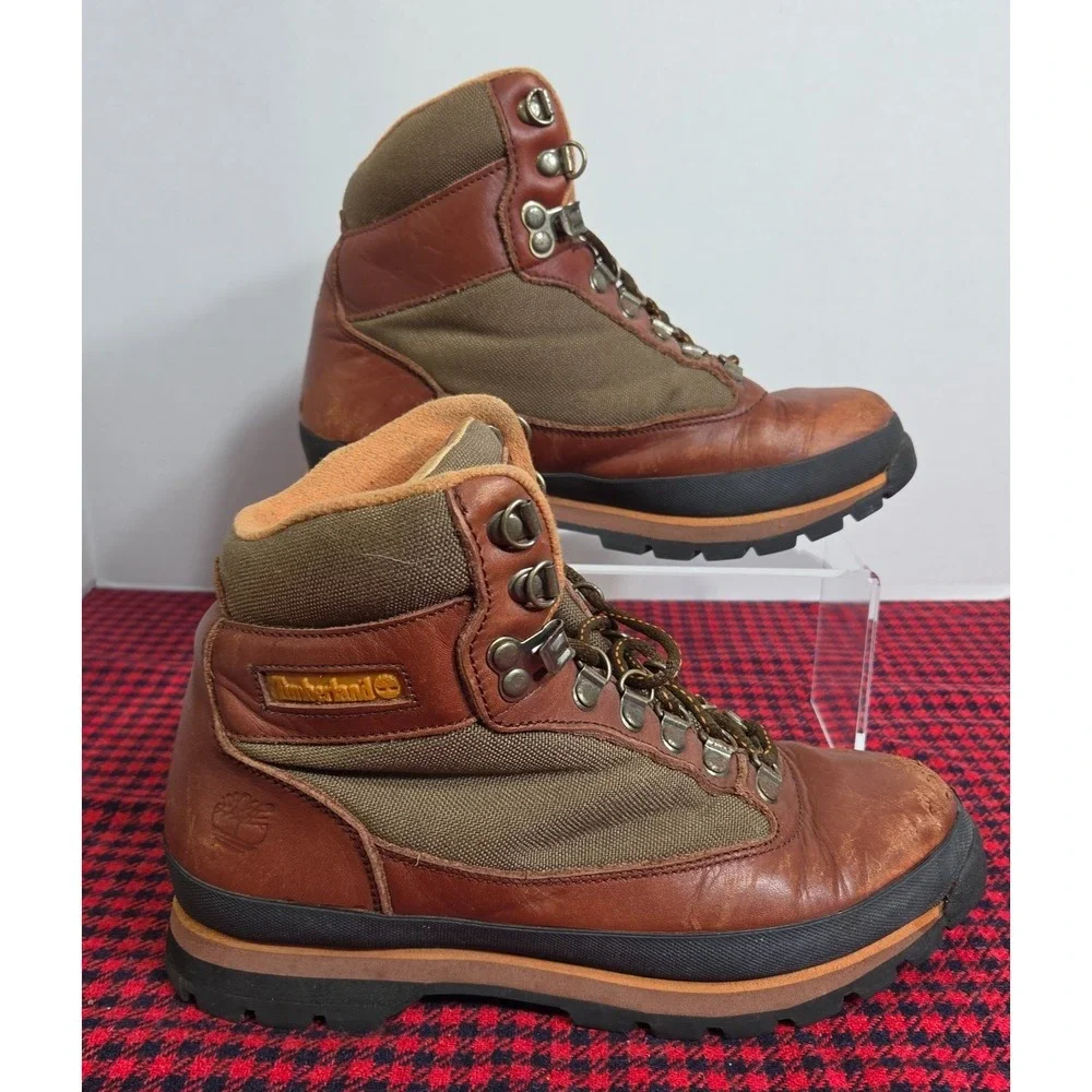 Timberland Womens Hiking Boots 8M Brown Leather Gore Tex Euro Hiker Ankle 90365